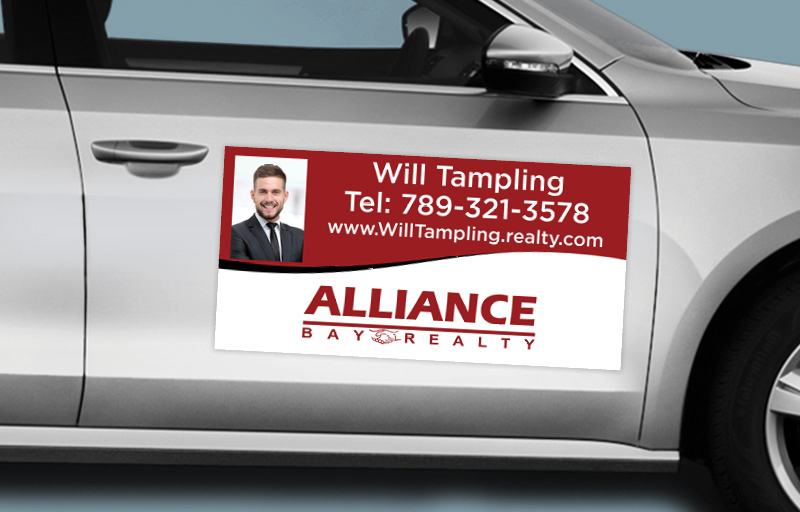Alliance Bay Realty Real Estate 12 x 24 with Photo Car Magnets - Custom car magnets for realtors | BestPrintBuy.com