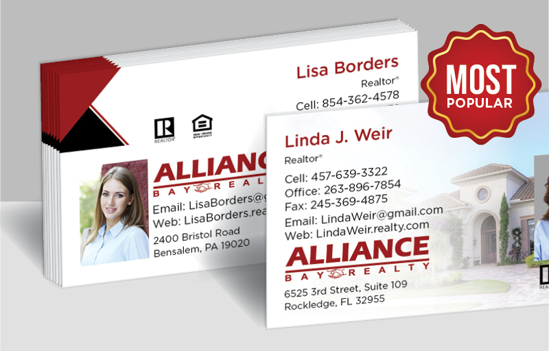 Alliance Bay Realty Real Estate Standard Business Cards - Standard & Rounded Corner Business Cards for Realtors | BestPrintBuy.com