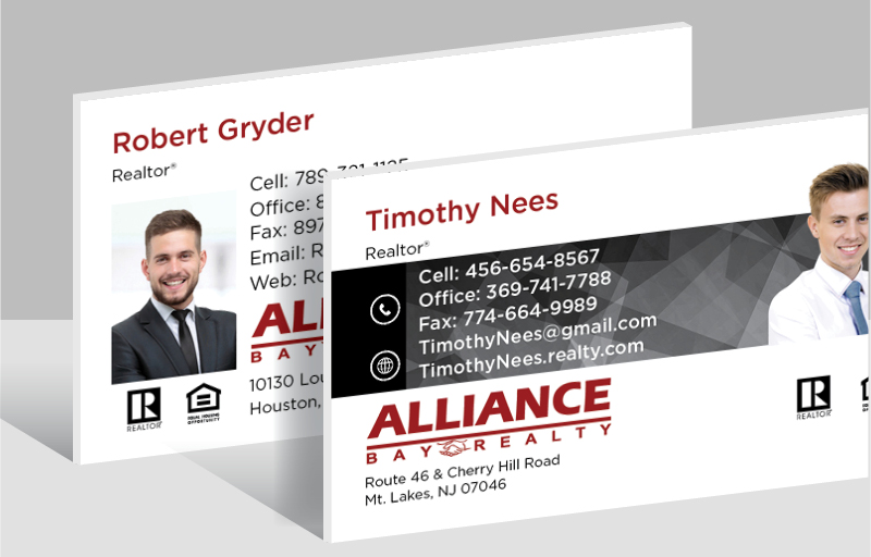 Alliance Bay Realty Real Estate Ultra Thick Business Cards - Thick Stock & Matte Finish Business Cards for Realtors | BestPrintBuy.com
