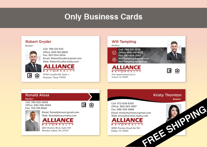 Alliance Bay Realty Real Estate Gold Agent Package - Alliance Bay Realty approved vendor personalized business cards, letterhead, envelopes and note cards | BestPrintBuy.com