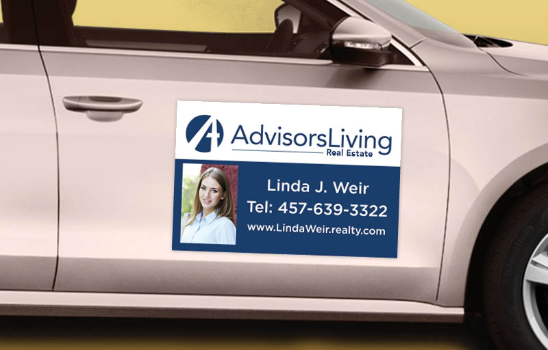 Advisors Living Real Estate 12 x 18 with Photo Car Magnets - Custom car magnets for realtors | BestPrintBuy.com