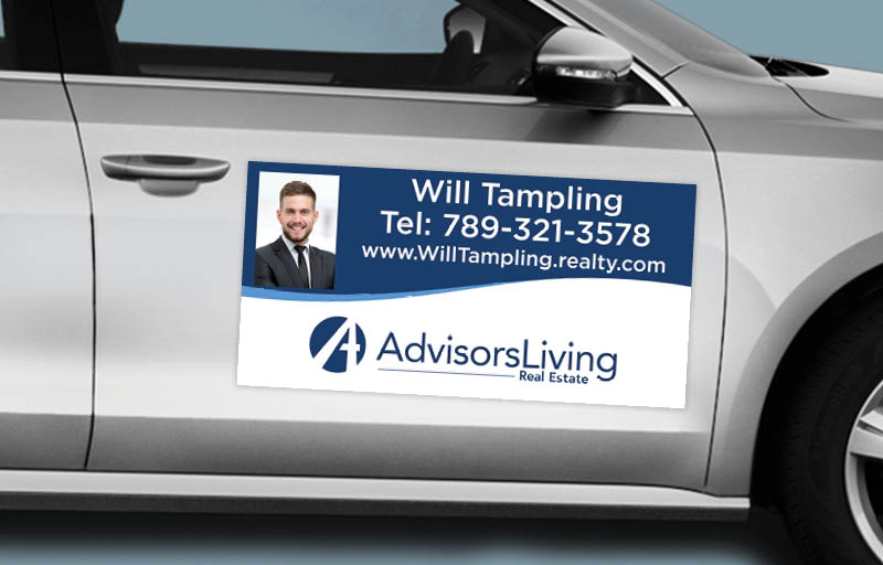Advisors Living Real Estate 12 x 24 with Photo Car Magnets - Custom car magnets for realtors | BestPrintBuy.com