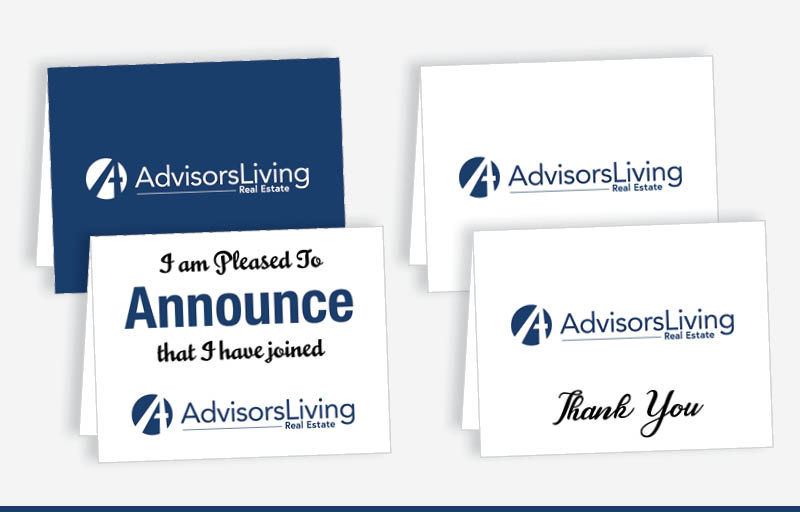 Advisors Living Real Estate Blank Folded Note Cards -  stationery | BestPrintBuy.com