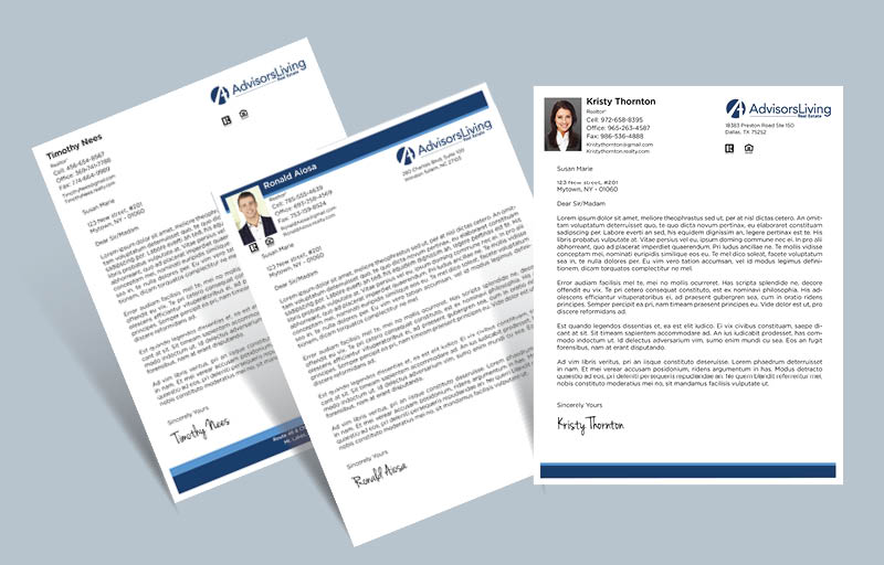Advisors Living Real Estate Letterheads - Custom Letterhead Stationery for Realtors | BestPrintBuy.com