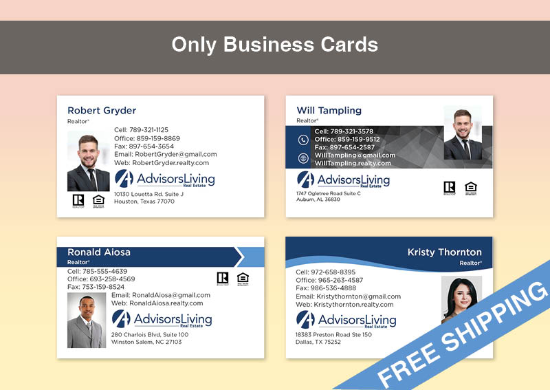 Advisors Living Real Estate Gold Agent Package - Advisors Living approved vendor personalized business cards, letterhead, envelopes and note cards | BestPrintBuy.com