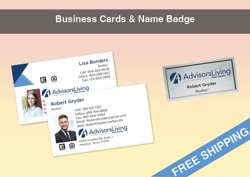 Advisors Living Real Estate Silver Agent Package - Advisors Living approved vendor personalized business cards, letterhead, envelopes and note cards | BestPrintBuy.com