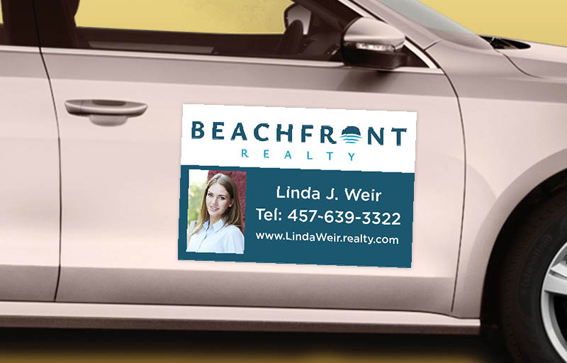 BeachFront Realty Real Estate 12 x 18 with Photo Car Magnets - Custom car magnets for realtors | BestPrintBuy.com
