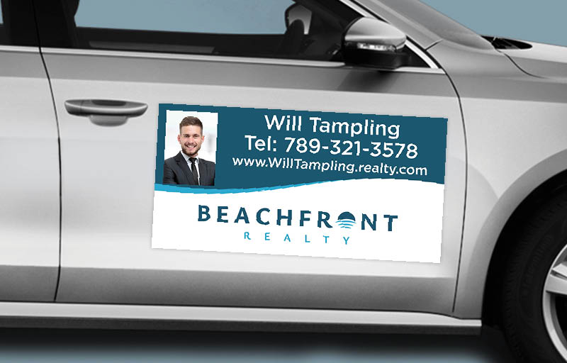 BeachFront Realty Real Estate 12 x 24 with Photo Car Magnets - Custom car magnets for realtors | BestPrintBuy.com