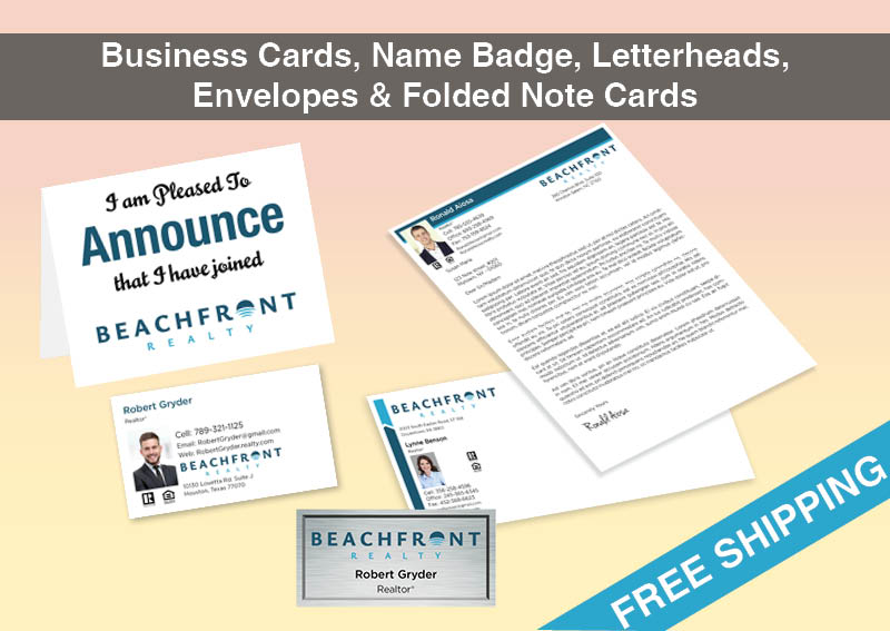 BeachFront Realty Real Estate BC Agent Package - BeachFront Realty approved vendor personalized business cards| BestPrintBuy.com