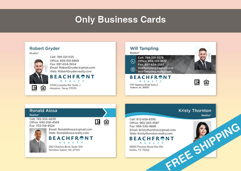 BeachFront Realty Real Estate Gold Agent Package - BeachFront Realty approved vendor personalized business cards, letterhead, envelopes and note cards | BestPrintBuy.com