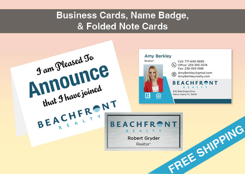 BeachFront Realty Real Estate BC Agent Package - BeachFront Realty approved vendor personalized business cards| BestPrintBuy.com