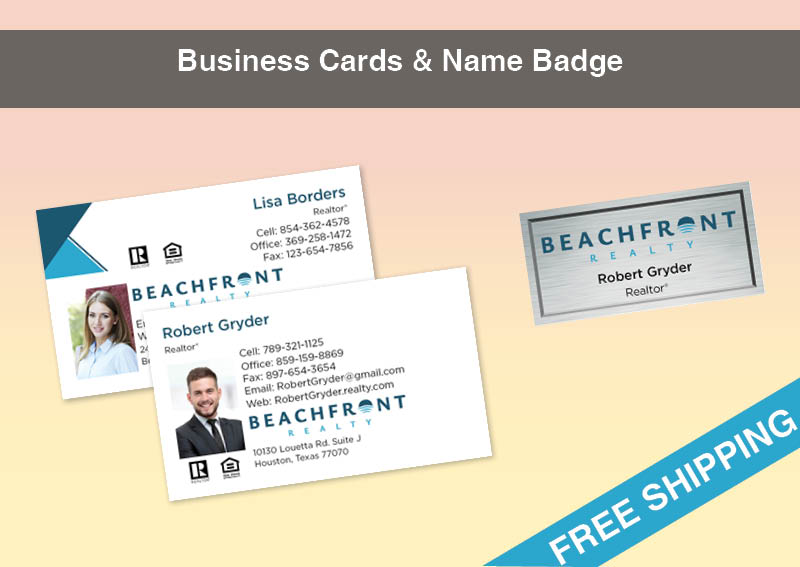 BeachFront Realty Real Estate Silver Agent Package - BeachFront Realty approved vendor personalized business cards, letterhead, envelopes and note cards | BestPrintBuy.com