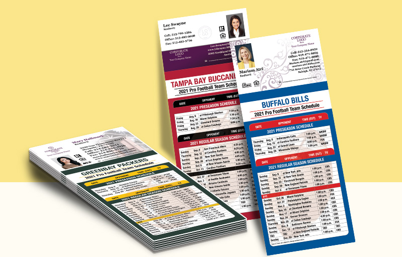 Berkshire Hathaway Real Estate Business Card Magnet Football Schedules - Berkshire Hathaway personalized magnetic football schedules | BestPrintBuy.com