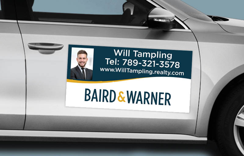 Baird & Warner Real Estate 12 x 24 with Photo Car Magnets - Custom car magnets for realtors | BestPrintBuy.com