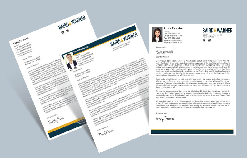 Baird & Warner Real Estate Letterheads - Custom Letterhead Stationery for Realtors | BestPrintBuy.com