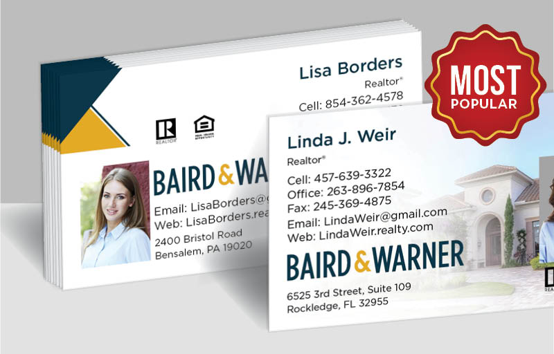 Baird & Warner Real Estate Standard Business Cards - Standard & Rounded Corner Business Cards for Realtors | BestPrintBuy.com