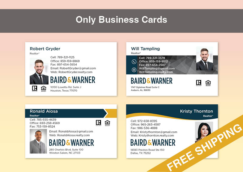 Baird & Warner Real Estate Gold Agent Package - Baird & Warner approved vendor personalized business cards, letterhead, envelopes and note cards | BestPrintBuy.com