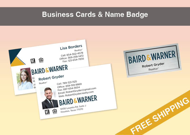 Baird & Warner Real Estate Silver Agent Package - Baird & Warner approved vendor personalized business cards, letterhead, envelopes and note cards | BestPrintBuy.com