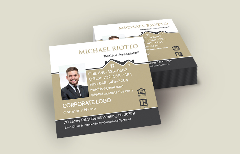 Century 21 Real Estate Square Business Cards With Photo - Century 21 - Modern, Unique Business Cards for Realtors | BestPrintBuy.com