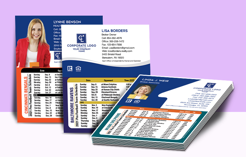 Coldwell Banker Real Estate Mini Business Card Magnet Football Schedules - CB  personalized magnetic football schedules | BestPrintBuy.com