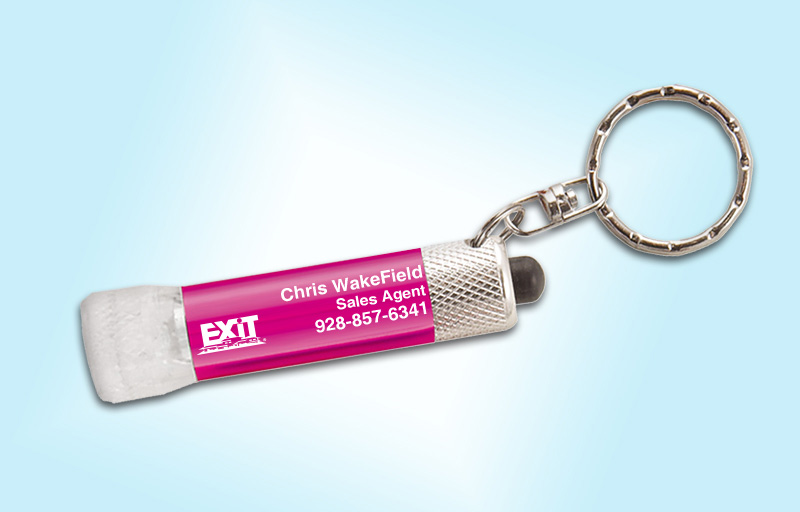 Exit Realty Real Estate Chroma Clear Flashlight - Exit Realty approved vendor personalized realtor flashlight key chain promotional products | BestPrintBuy.com