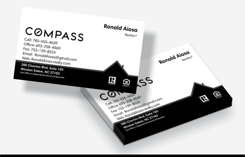 Compass Real Estate Business Cards Without Photo - Compass  marketing materials | BestPrintBuy.com