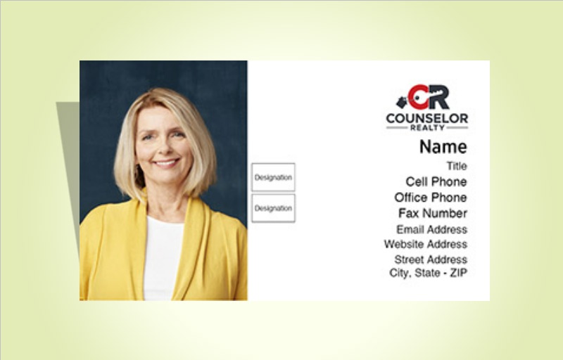 Counselor Realty Real Estate Business Card Labels With Photo - Counselor Realty marketing materials | BestPrintBuy.com