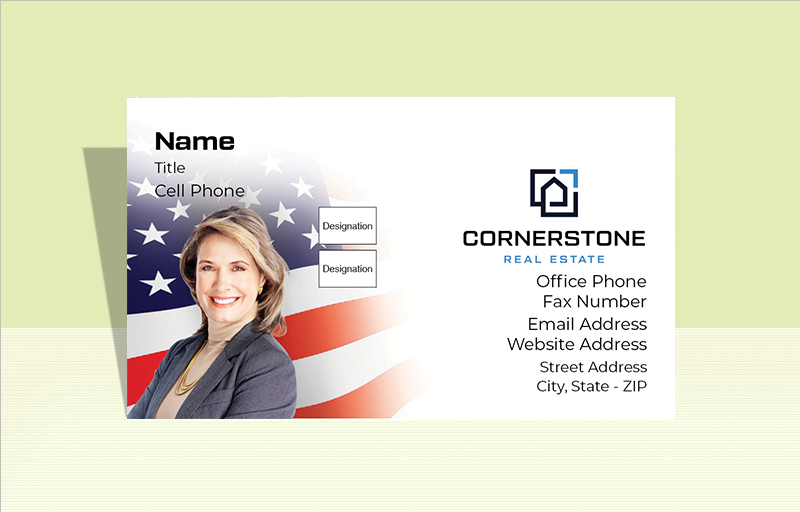 Cornerstone Real Estate Real Estate Business Card Labels - Cornerstone Real Estate  personalized stickers with contact info | BestPrintBuy.com