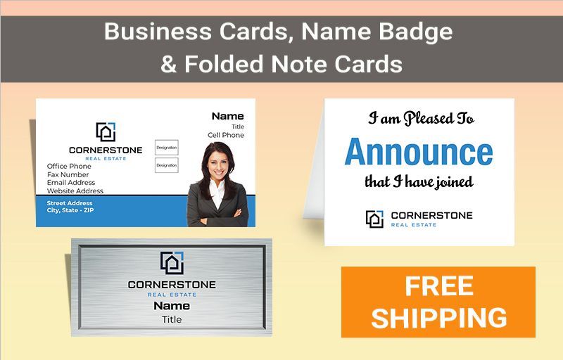 Cornerstone Real Estate Real Estate BC Agent Package - Cornerstone Real Estate approved vendor personalized business cards| BestPrintBuy.com