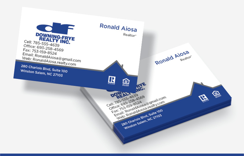 Downing Frye Realty Real Estate Business Cards Without Photo - Downing Frye Realty  marketing materials | BestPrintBuy.com