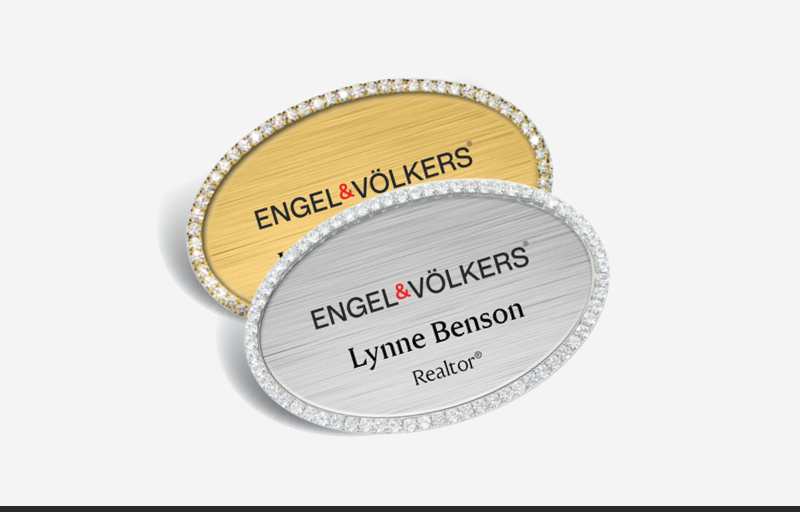 Engel Volkers Real Estate Bling Oval Name Badge | BestPrintBuy.com