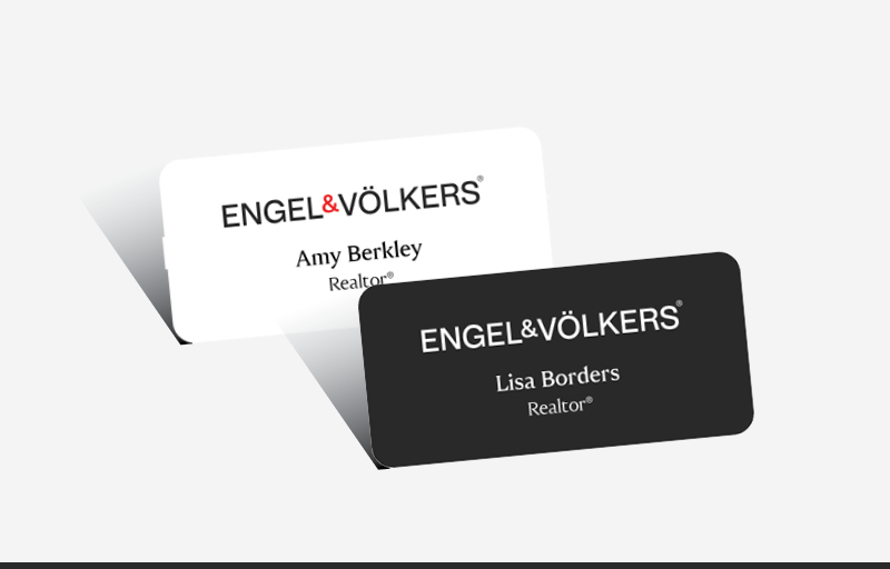 Engel Volkers Real Estate Domed Rectangle Name Badge | BestPrintBuy.com