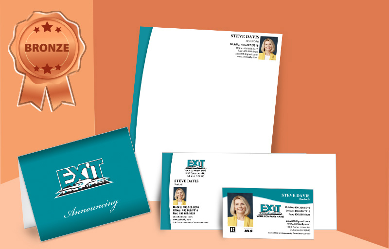 Exit Realty Real Estate Agent Bronze Package - Exit Realty approved vendor personalized business cards, letterhead, envelopes and note cards | BestPrintBuy.com