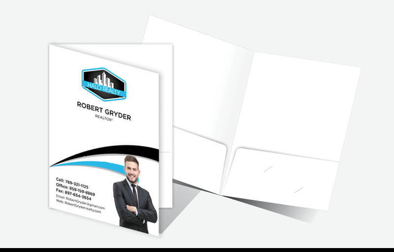 Halo Realty Econo Presentation Folders - custom folders | BestPrintBuy.com