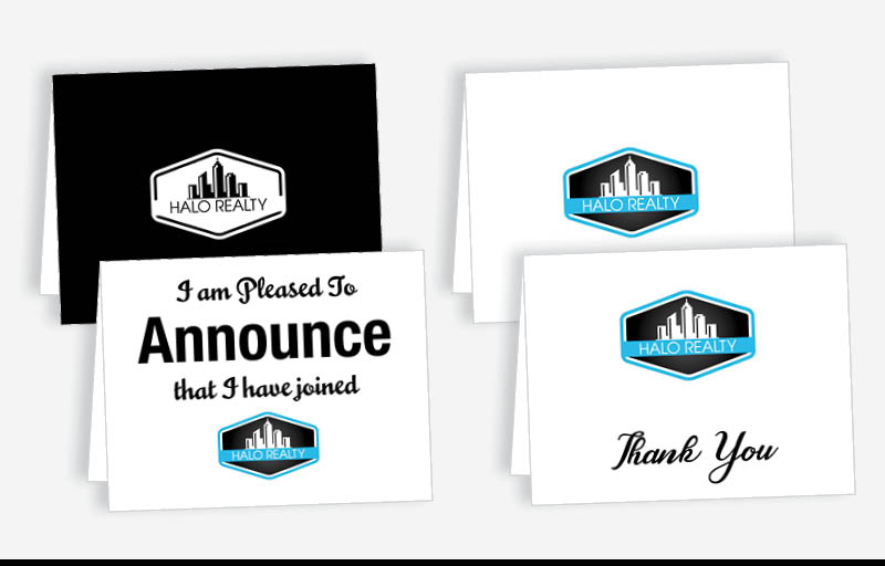 Halo Realty Real Estate Blank Folded Note Cards -  stationery | BestPrintBuy.com