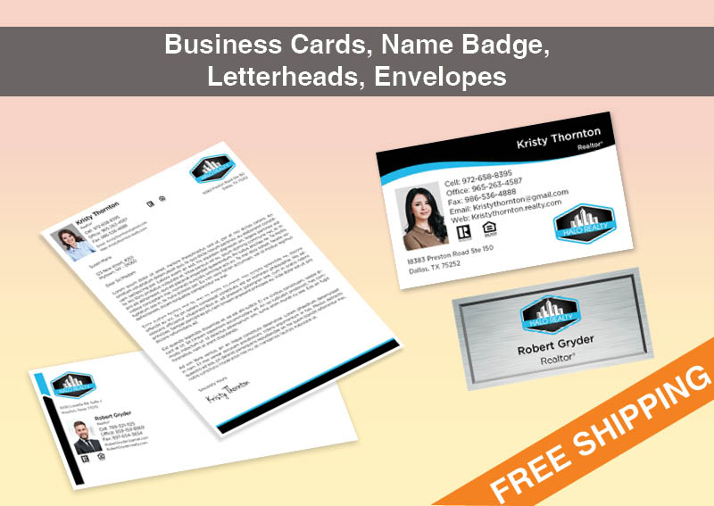 Halo Realty Real Estate Bronze Agent Package - Halo Realty approved vendor personalized business cards, letterhead, envelopes and note cards | BestPrintBuy.com