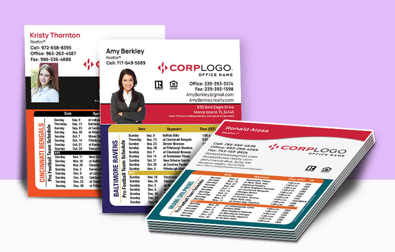 Home Smart Real Estate Mini Business Card Magnet Football Schedules - HS  personalized magnetic football schedules | BestPrintBuy.com