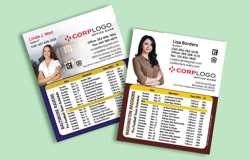 Home Smart Real Estate Silhouette Mini Business Card Magnetic Schedules - Home Smart personalized magnetic football schedules | BestPrintBuy.com