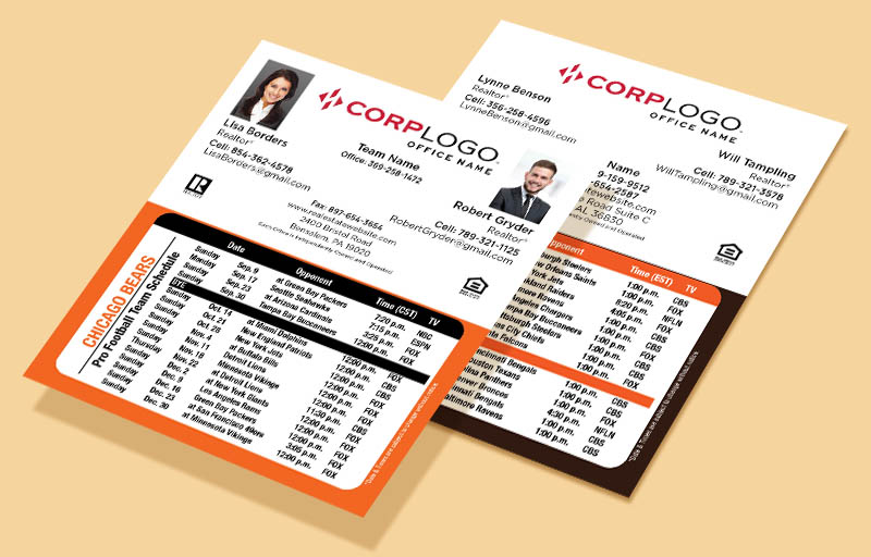 Home Smart Real Estate Team Mini Business Card Magnetic Schedules - Home Smart personalized magnetic football schedules | BestPrintBuy.com