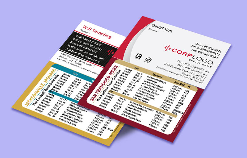 Home Smart Real Estate Mini Business Card Magnetic Schedules Without Photo - Home Smart  personalized magnetic football schedules | BestPrintBuy.com