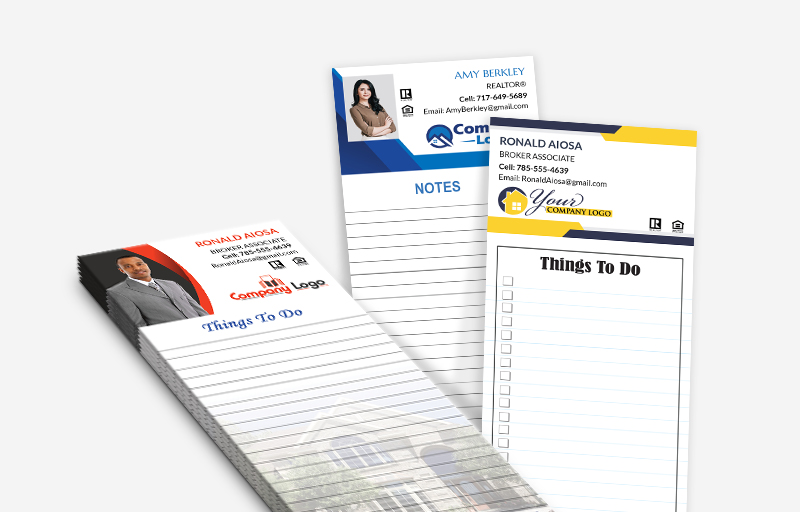 Independent Realtor Notepads - Glossy, Thick, Online Design, Templates
