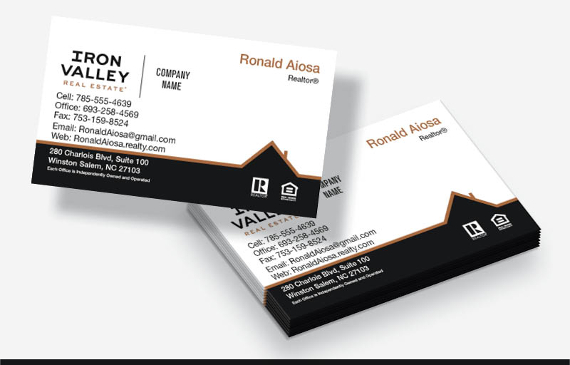 Iron Valley Real Estate Business Cards Without Photo - Iron Valley  marketing materials | BestPrintBuy.com