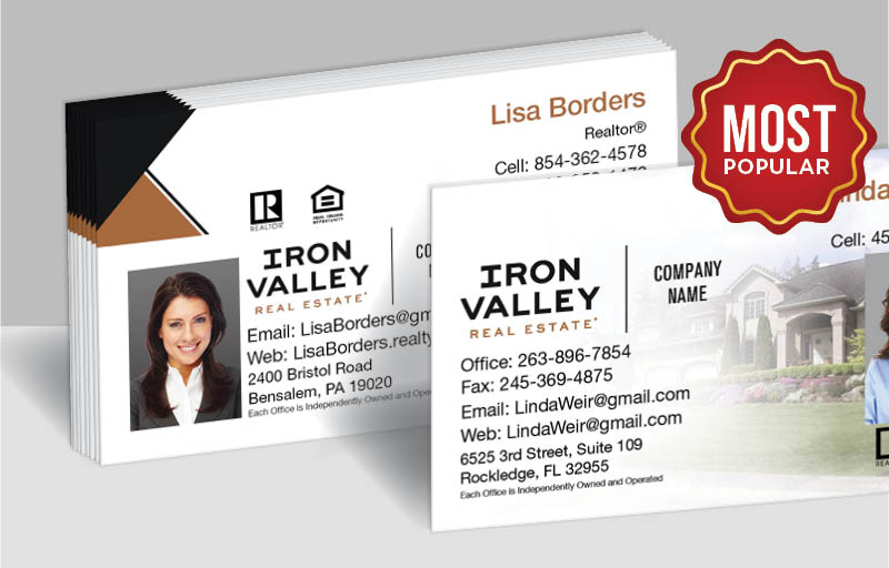 Iron Valley Real Estate Standard Business Cards - Standard & Rounded Corner Business Cards for Realtors | BestPrintBuy.com
