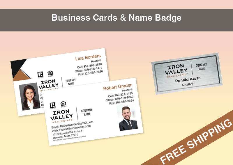 Iron Valley Real Estate Silver Agent Package - Iron Valley approved vendor personalized business cards, letterhead, envelopes and note cards | BestPrintBuy.com