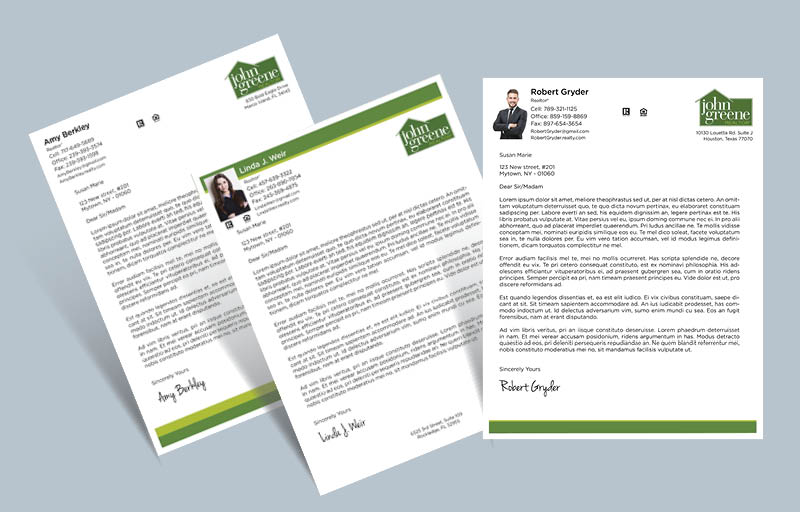 John Greene Realtor Real Estate Letterheads - Custom Letterhead Stationery for Realtors | BestPrintBuy.com