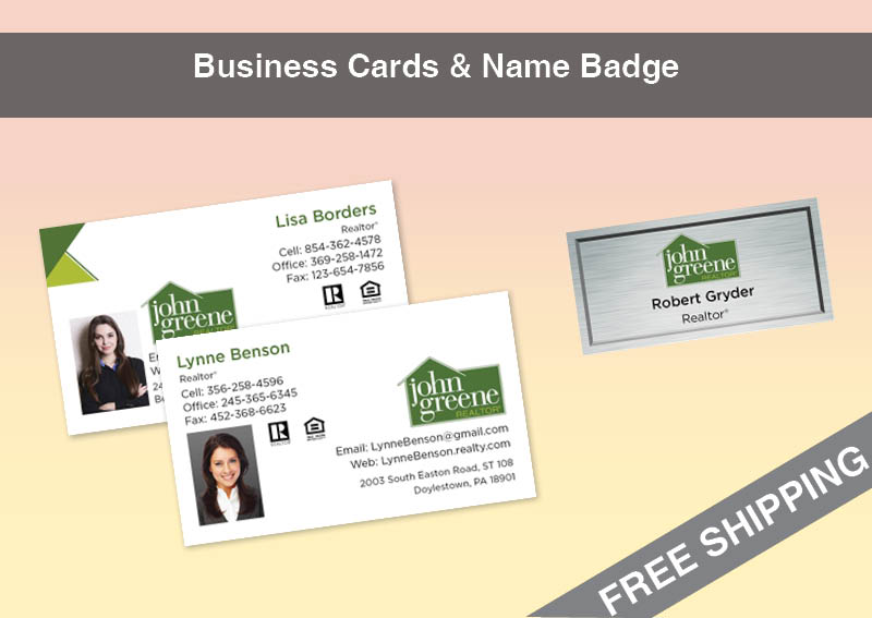 John Greene Realtor Real Estate Silver Agent Package - John Greene Realtor approved vendor personalized business cards, letterhead, envelopes and note cards | BestPrintBuy.com