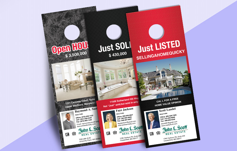 John L.Scott One-Sided Door Hangers: Property Marketing - John L.Scott  Gloss Door Knockers for Realtors | BestPrintBuy.com