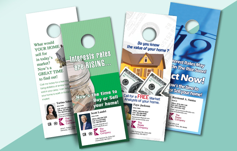 The Keyes Company One-Sided Door Hangers: Marketing/Farming - The Keyes Company  Gloss Door Knockers for Realtors | BestPrintBuy.com