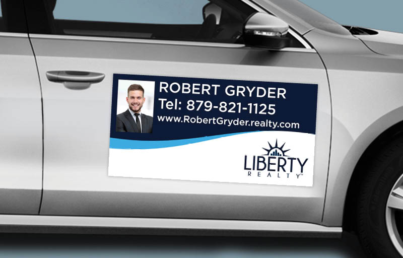 Liberty Realty Real Estate 12 x 24 with Photo Car Magnets - Custom car magnets for realtors | BestPrintBuy.com