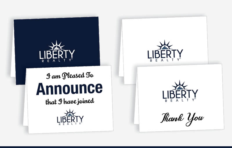 Liberty Realty Real Estate Blank Folded Note Cards -  stationery | BestPrintBuy.com